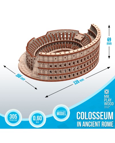 Колізей у Стародавньому Римі конструктор механічний дерев'яний 3D