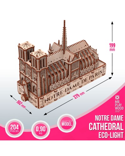 Собор Паризької Богоматері (Еко - лайт) конструктор механічний дерев'яний 3D