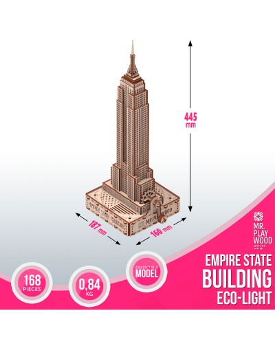 Емпайр Стейт Білдінг (Еко - лайт) конструктор механічний дерев'яний 3D